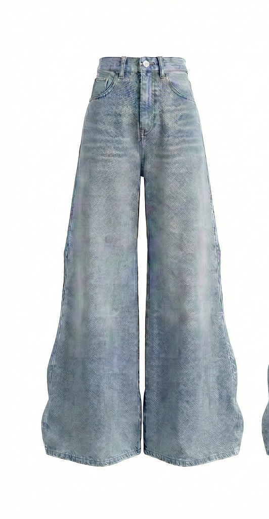 Dual Waist Chain Wide Denim