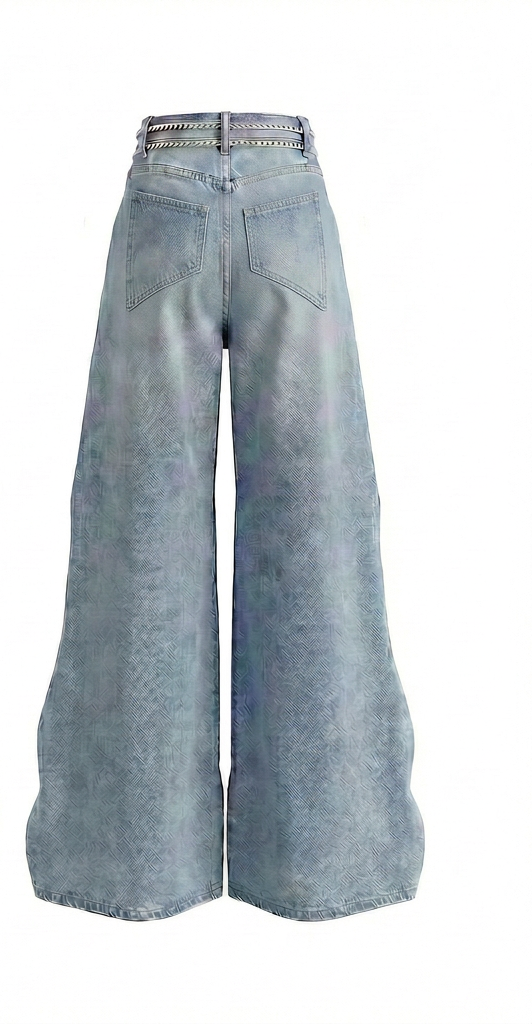 Dual Waist Chain Wide Denim
