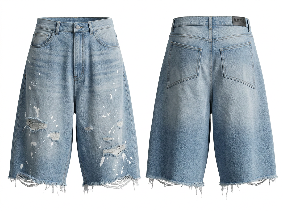 Distressed Edge Jorts