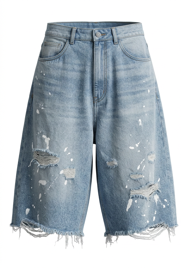 Distressed Edge Jorts