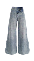 Dual Waist Chain Wide Denim