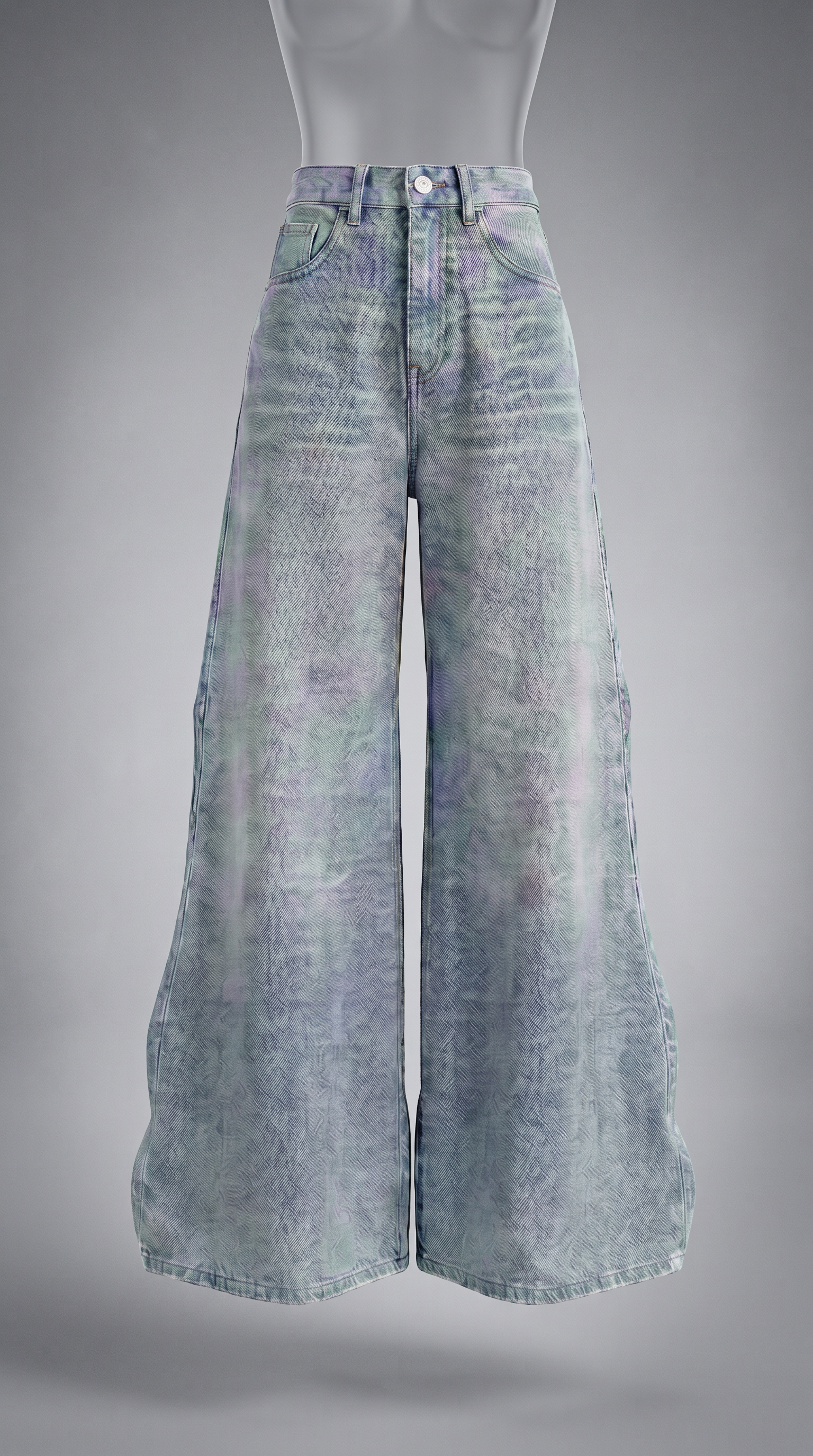 Dual Waist Chain Wide Denim