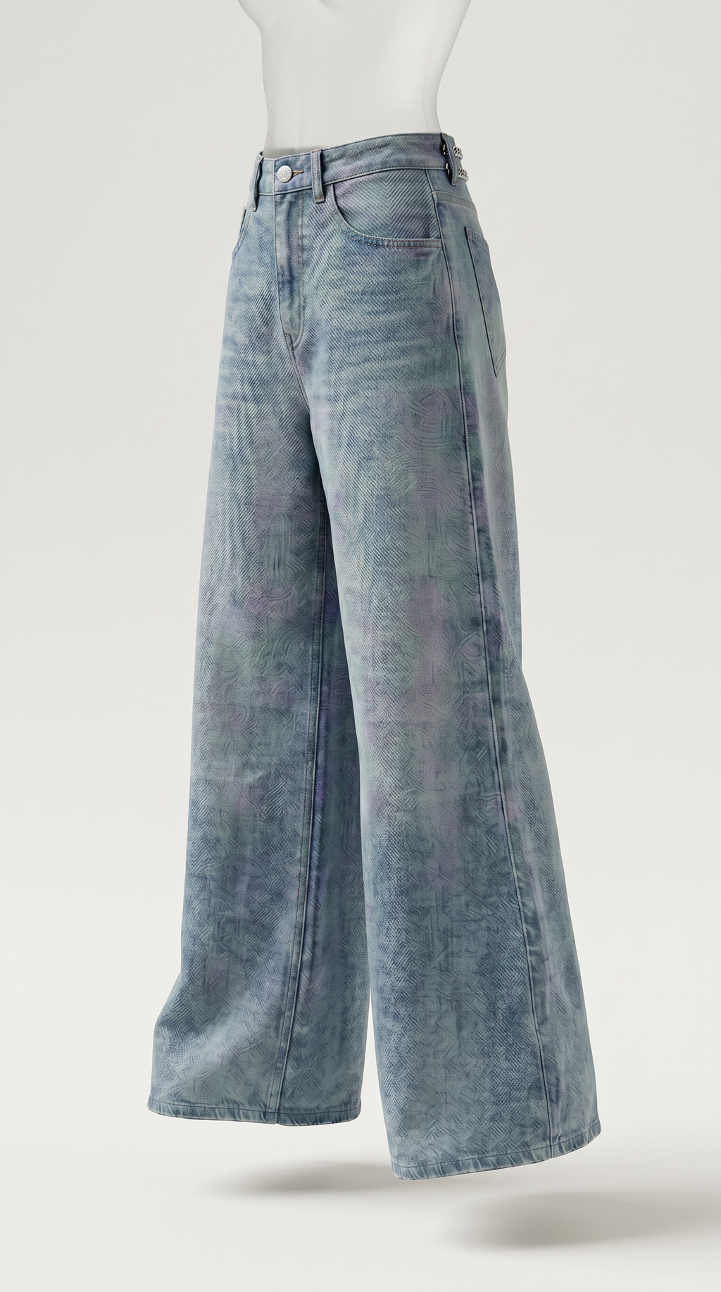 Dual Waist Chain Wide Denim